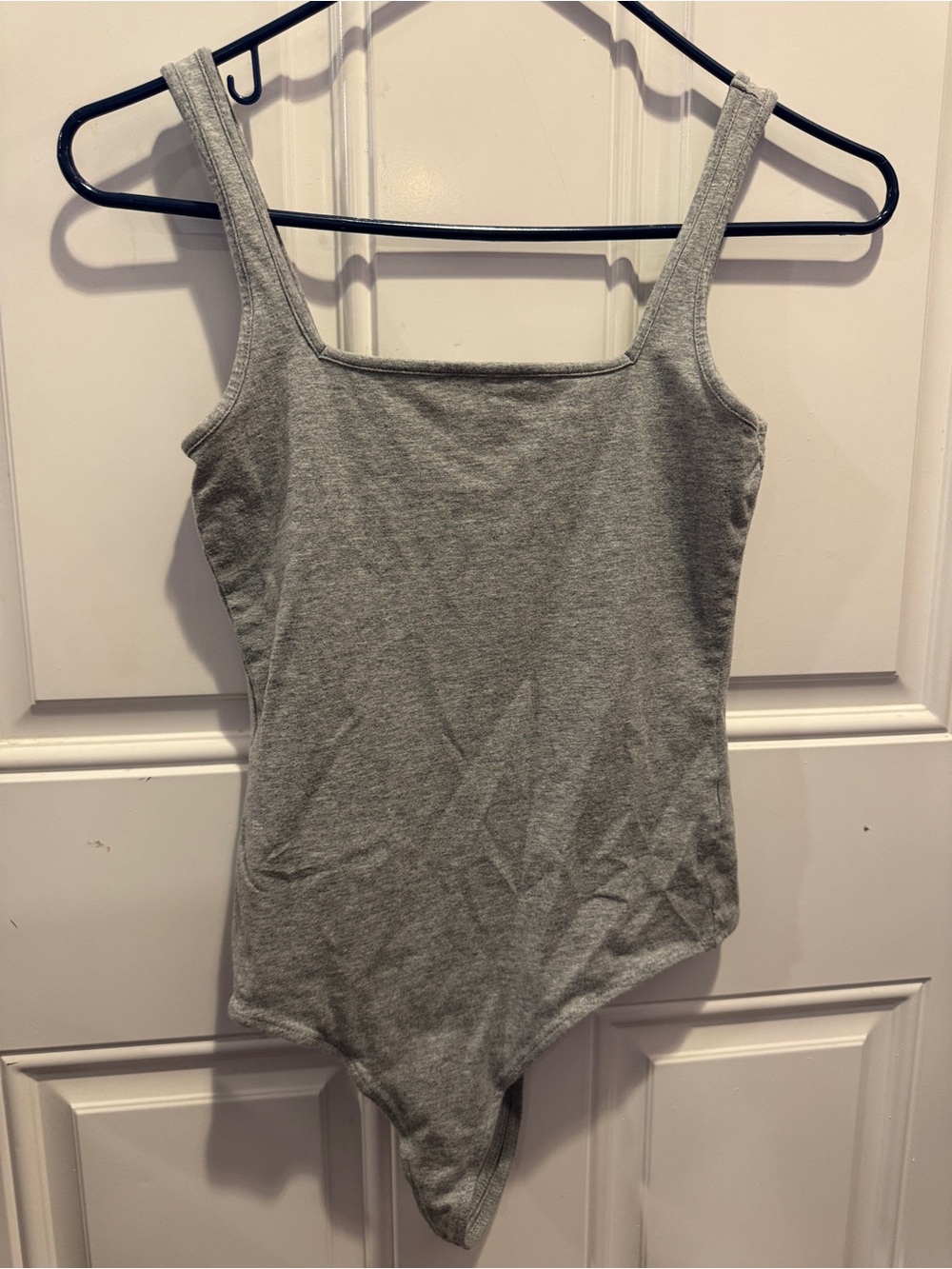 BP by Nordstrom Gray Square Neck Tank Thong Bodysuit Size S